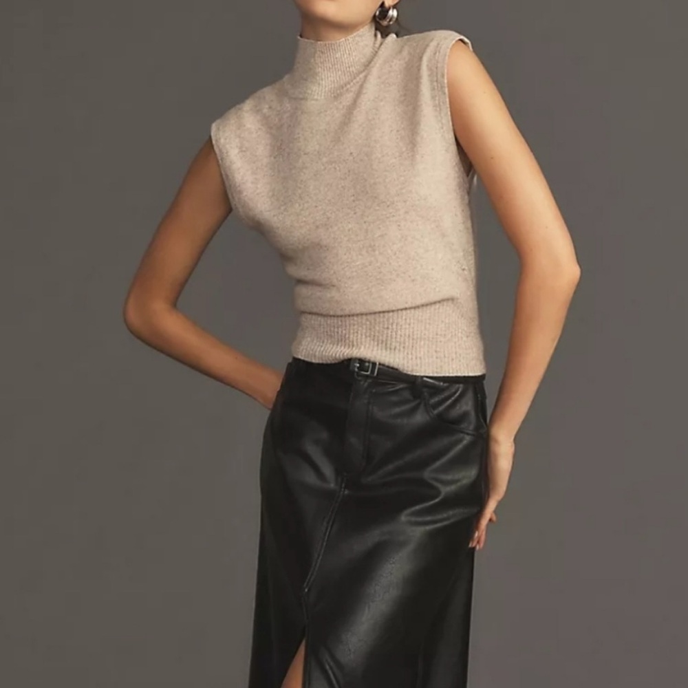 Reformation Arco Cashmere Sleeveless Turtleneck (S)